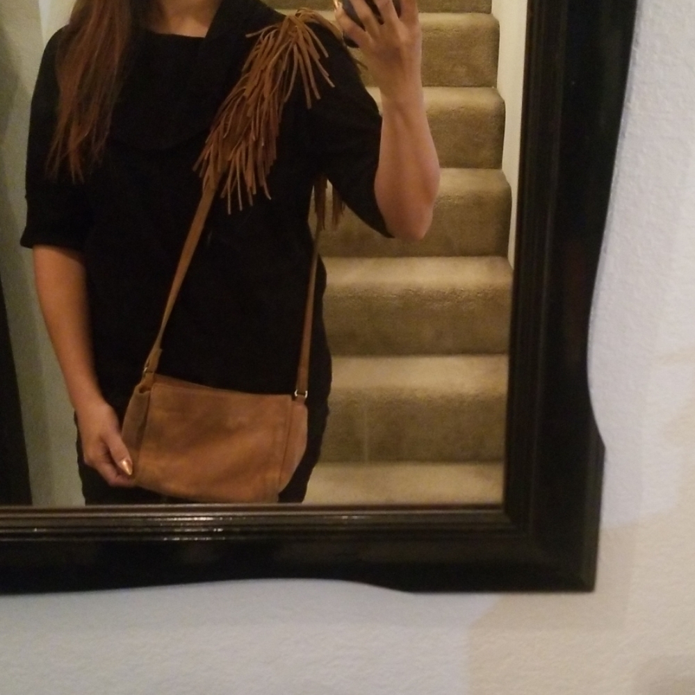 Zara suede leather fringe crossbody bag Trafaluc - Picture 7 of 7